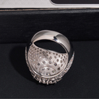 925 Sterling Silver Iced-Out Men’s Ring | VVS Moissanite GRA Certified