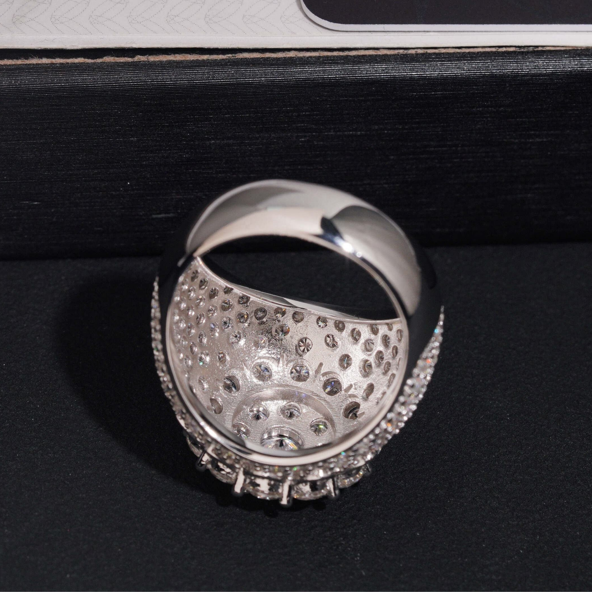 925 Sterling Silver Iced-Out Men’s Ring | VVS Moissanite GRA Certified