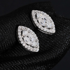 925 Sterling Silver Marquise Moissanite Stud Earrings | Iced-Out