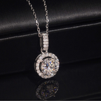 925 Sterling Silver 1CT Brilliant Cut VVS Moissanite Diamond Necklace | Women’s Fine Jewelry