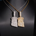 925 Sterling Silver Iced-Out Jesus Pendant | Moissanite GRA Certified