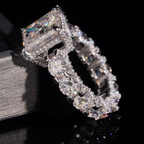 925 Sterling Silver 5ct Radiant Cut VVS Moissanite Diamond Ring | Women’s Engagement Fine Jewelry