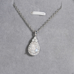 925 Sterling Silver Moissanite Drop Necklace | GRA Certified Women’s