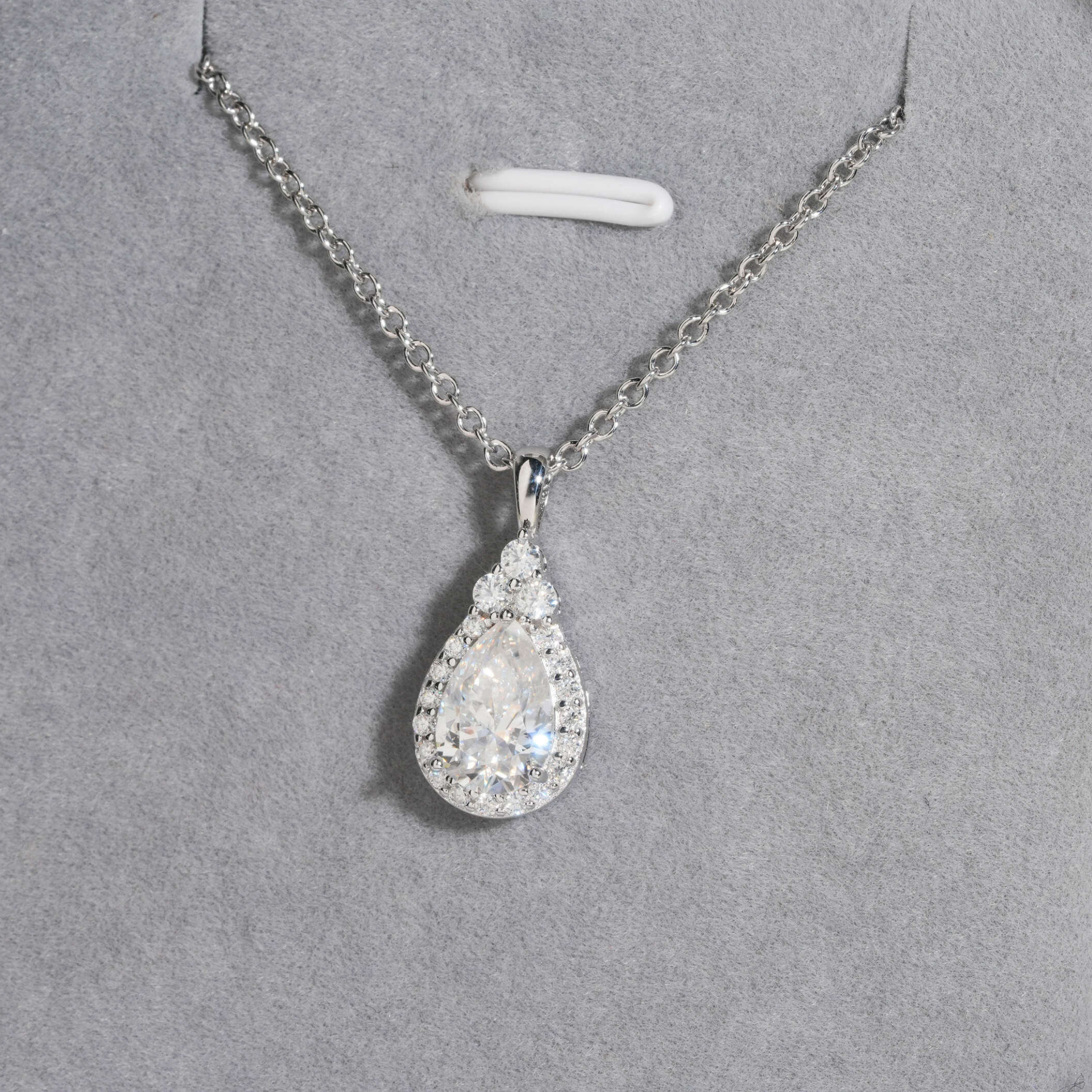 925 Sterling Silver Moissanite Drop Necklace | GRA Certified Women’s