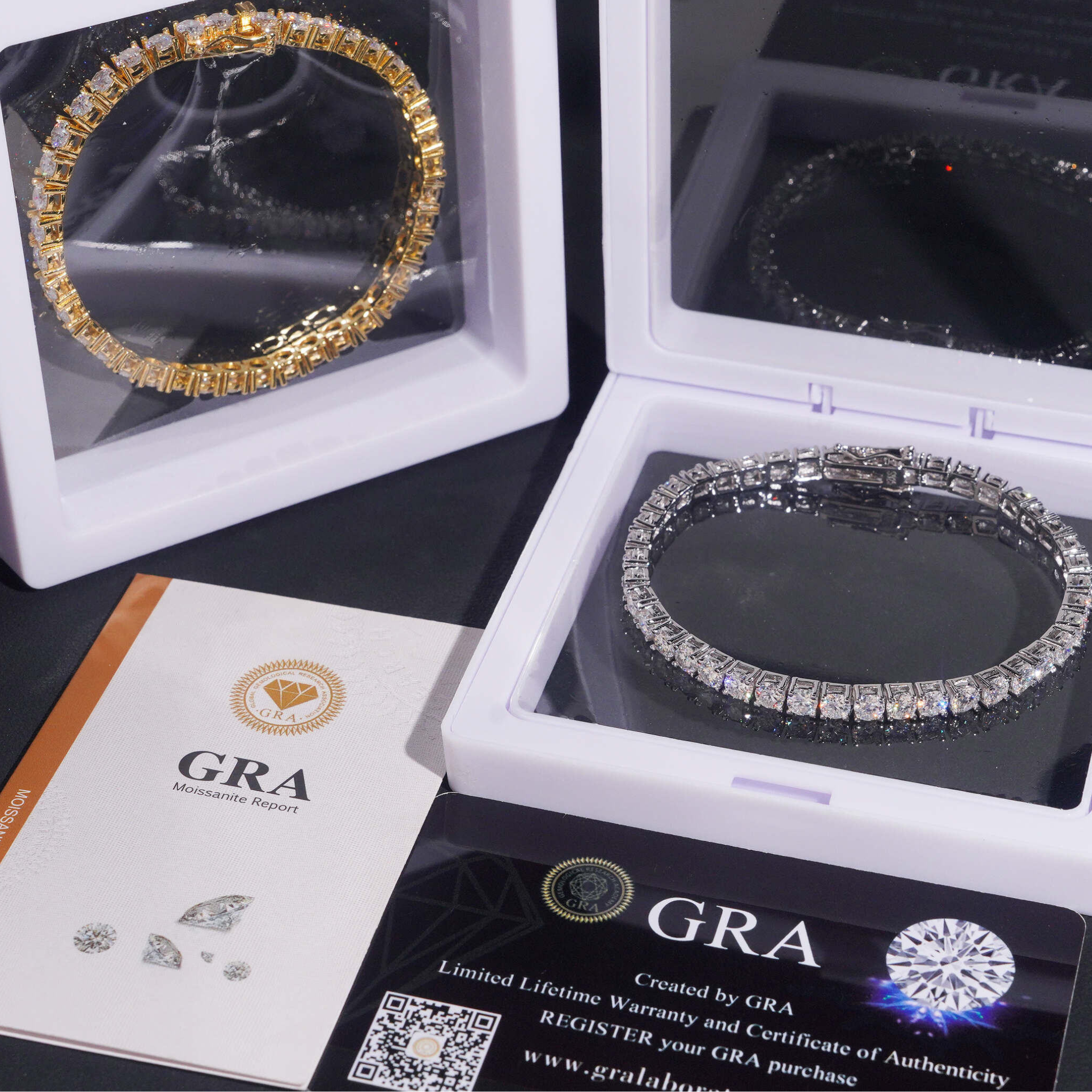 925 Sterling Silver 4mm Iced-Out Tennis Bracelet | VVS Moissanite GRA Certified