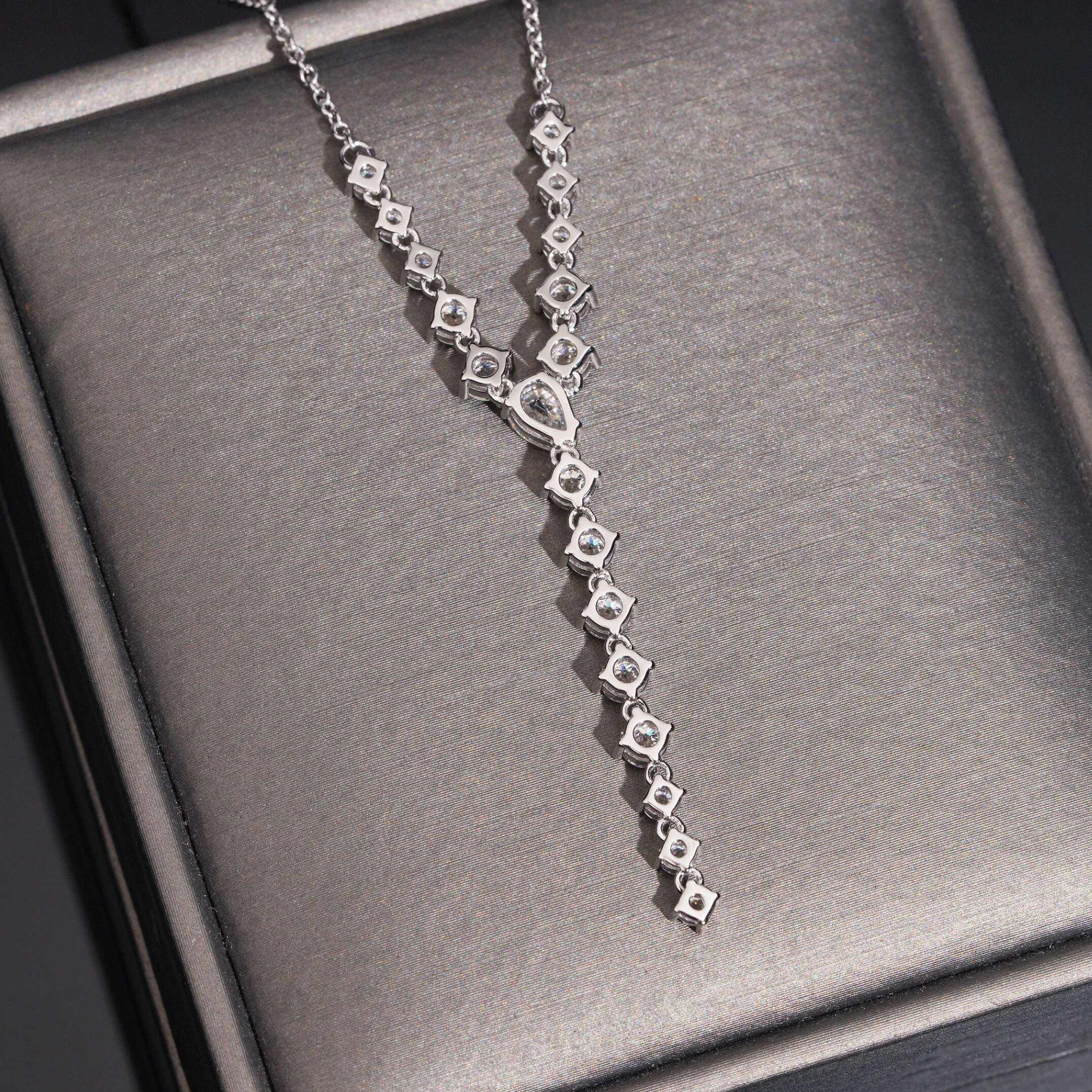 925 Sterling Silver Elegant Moissanite Necklace | GRA Certified Women’s