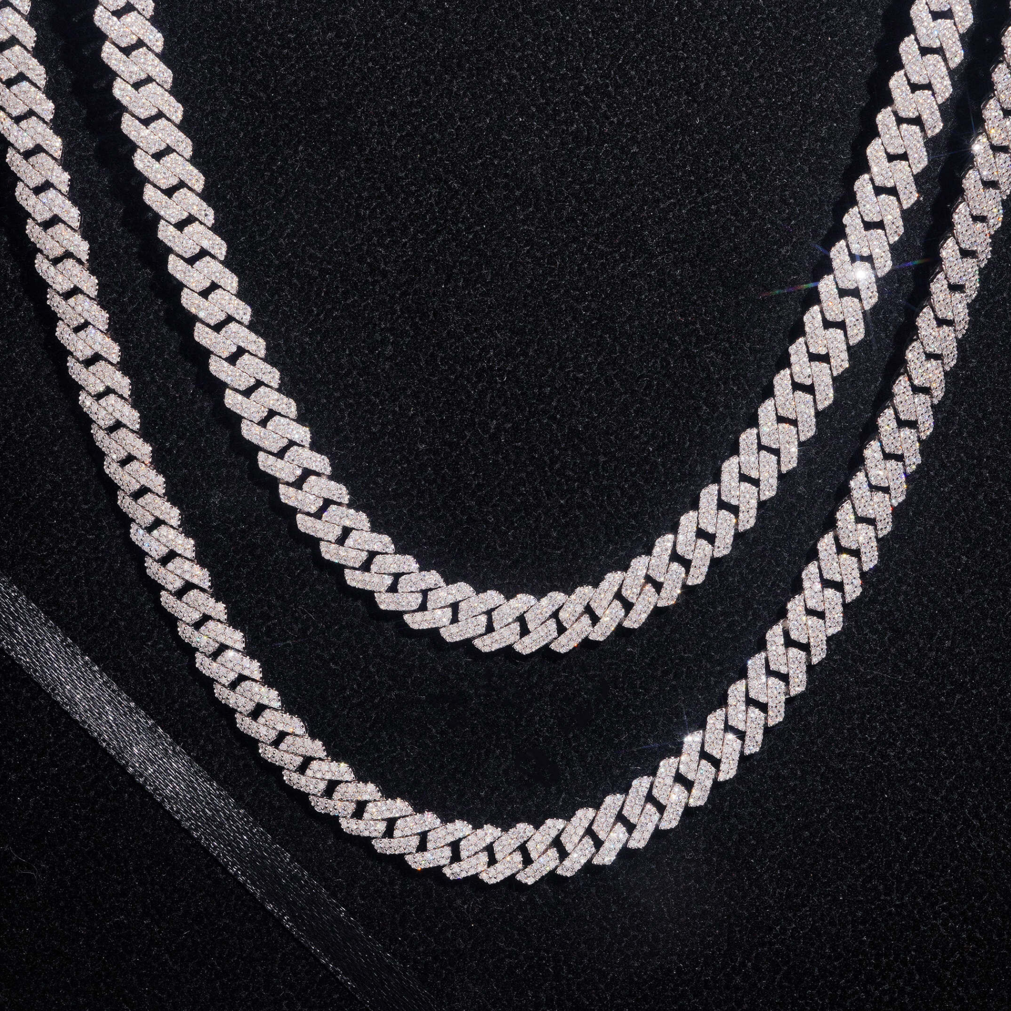 925 Sterling Silver 8mm Iced-Out Cuban Link Chain | GRA Certified Moissanite