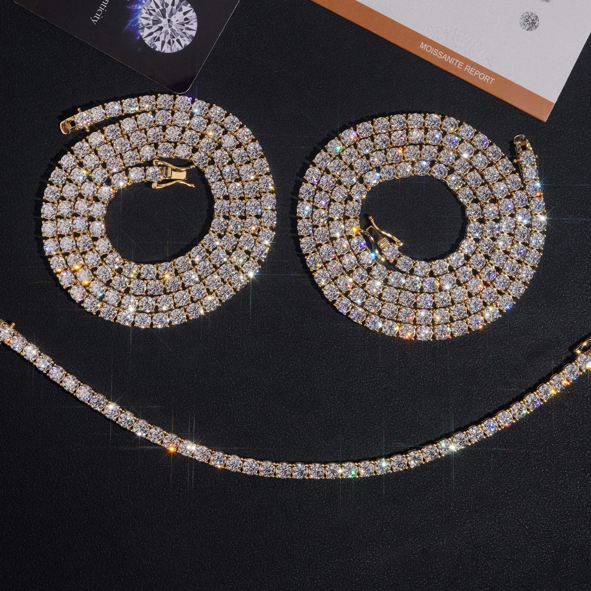 925 Sterling Silver 6.5mm Iced-Out Moissanite Tennis Chain | Fine Jewelry