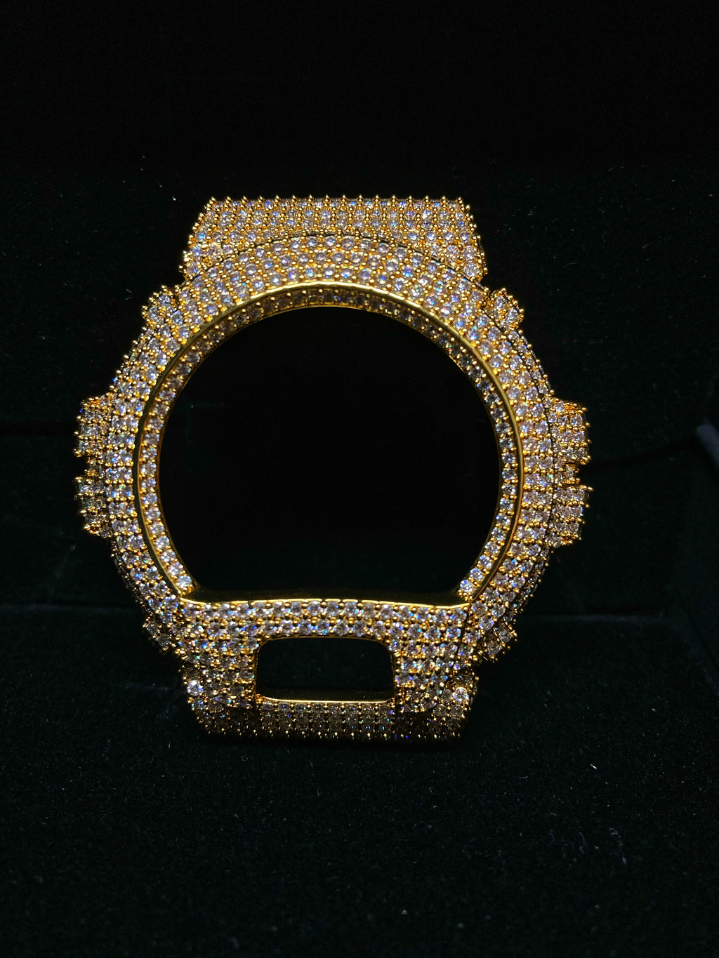 VVS Moissanite Gold Iced-Out Watch Bezel for Dw6900