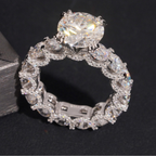 925 Sterling Silver Iced-Out Wedding Ring | 5CT VVS Moissanite