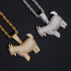 925 Sterling Silver GOAT Pendant | Iced-Out VVS Moissanite GRA Certified