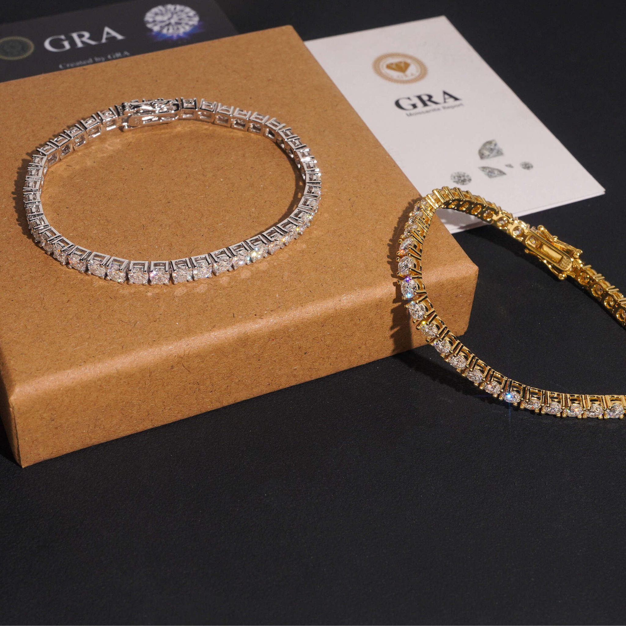 925 Sterling Silver 4mm Iced-Out Tennis Bracelet | VVS Moissanite GRA Certified