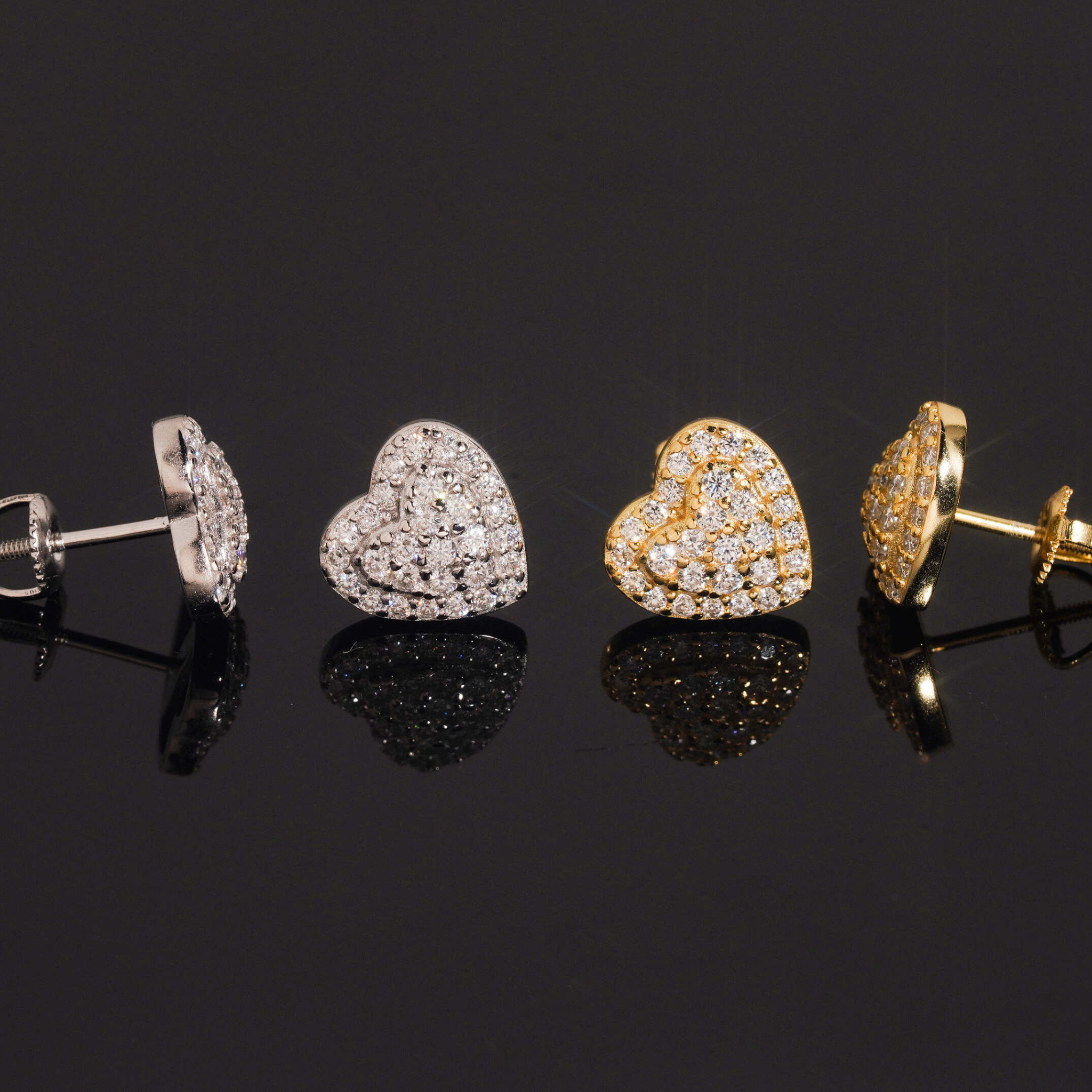 925 Sterling Silver Heart-Shaped VVS Moissanite Stud Earrings | Fine Jewelry for Women