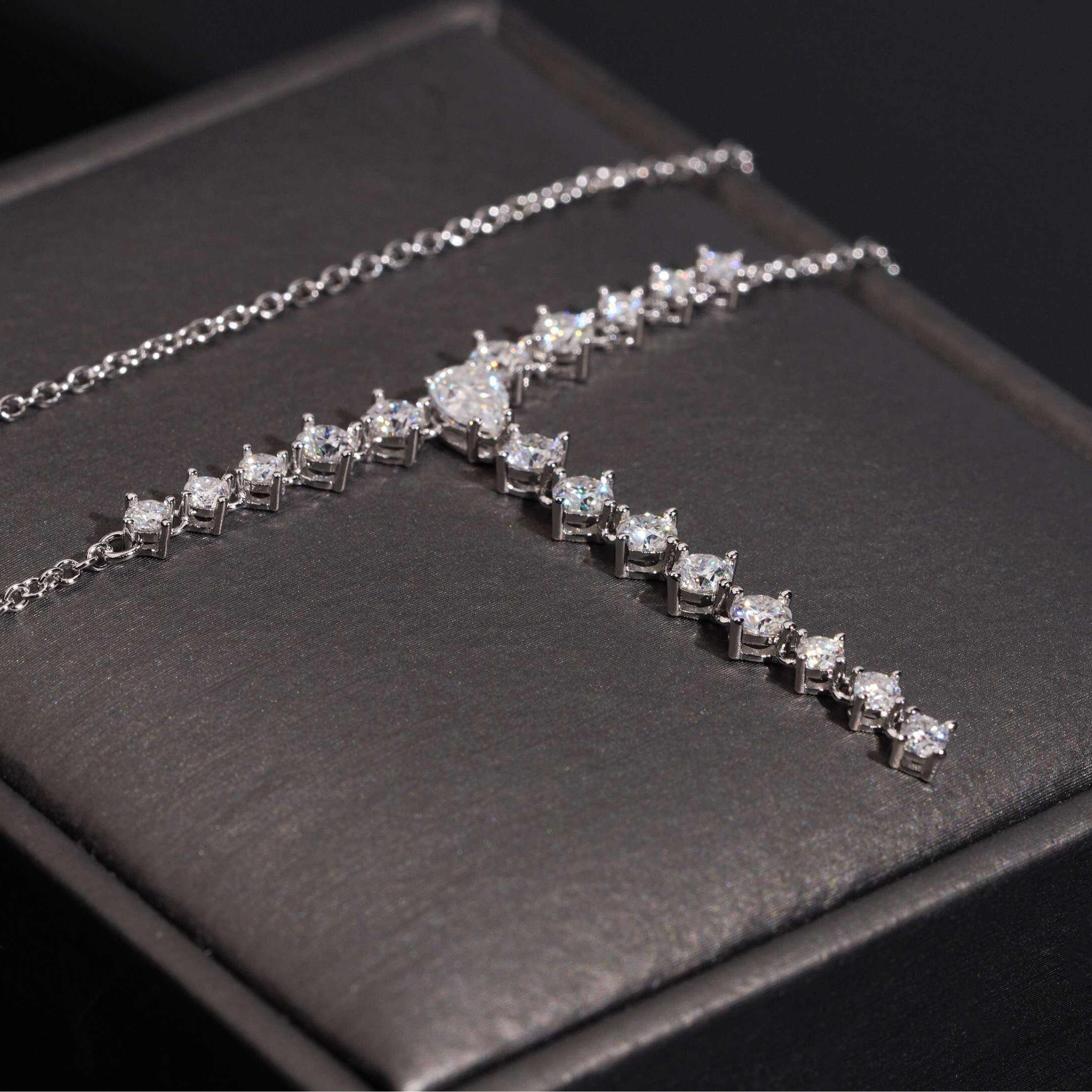 925 Sterling Silver Elegant Moissanite Necklace | GRA Certified Women’s