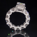 925 Sterling Silver 5ct Emerald Cut VVS Moissanite Diamond Ring | Women’s Engagement Fine Jewelry
