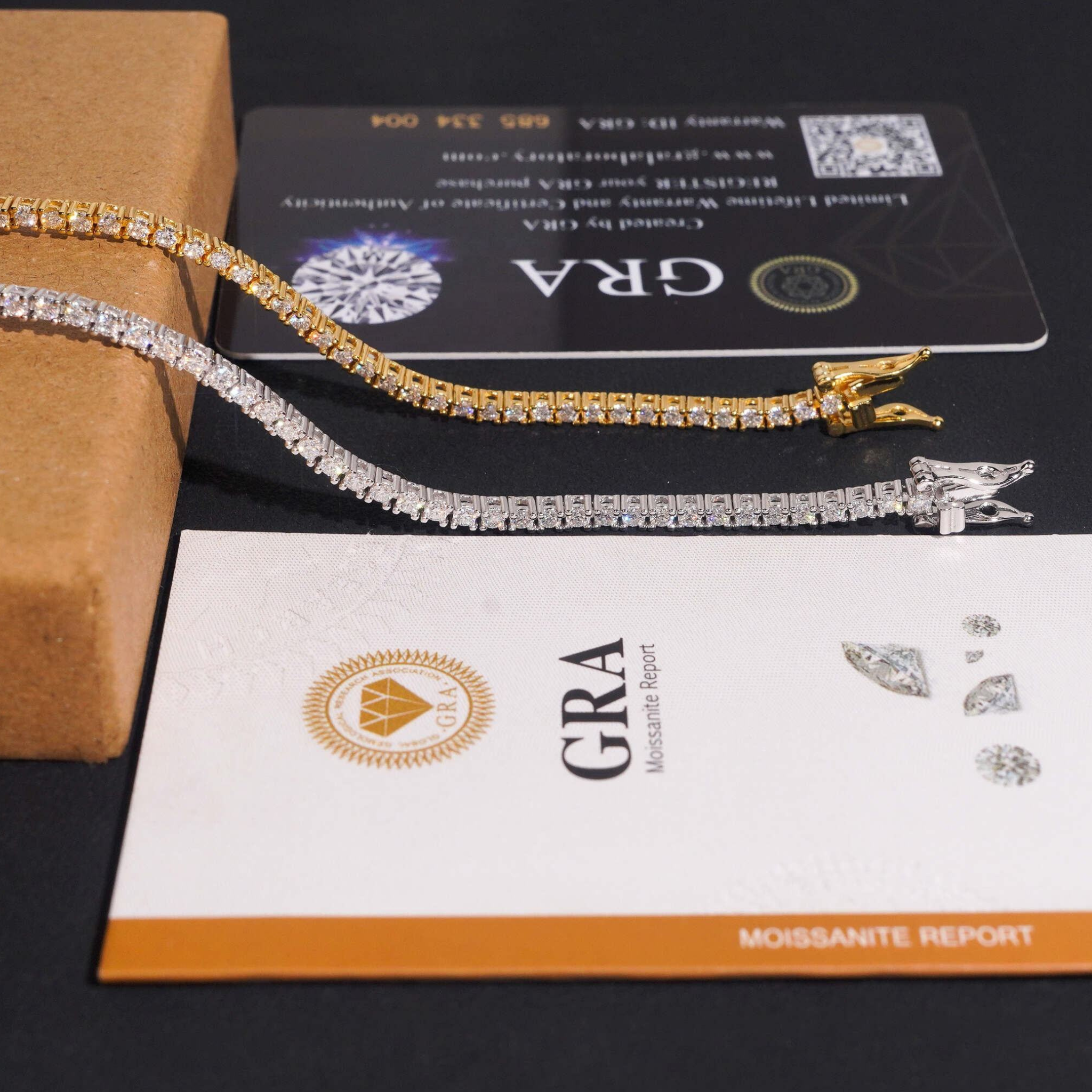 925 Sterling Silver 2mm Iced-Out Tennis Chain Bracelet | GRA Certified VVS Moissanite