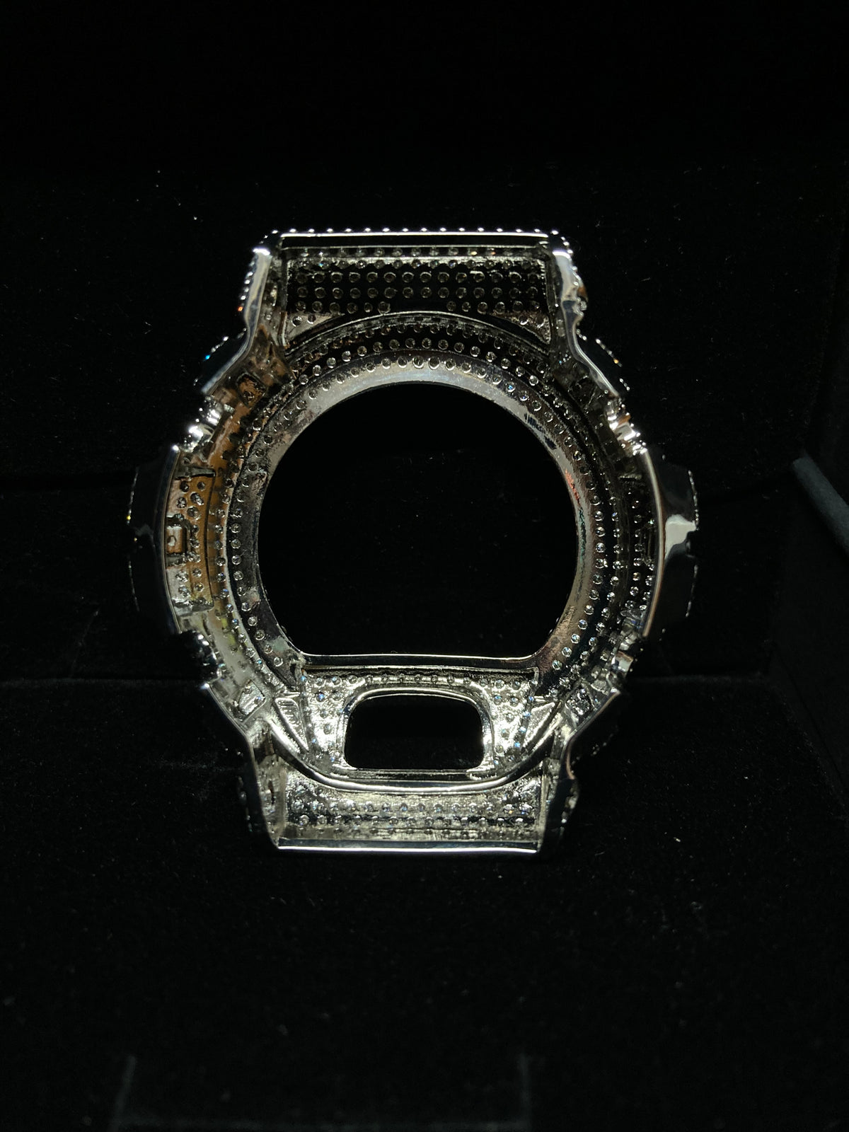 VVS Moissanite Silver Iced-Out Watch Bezel for Dw6900