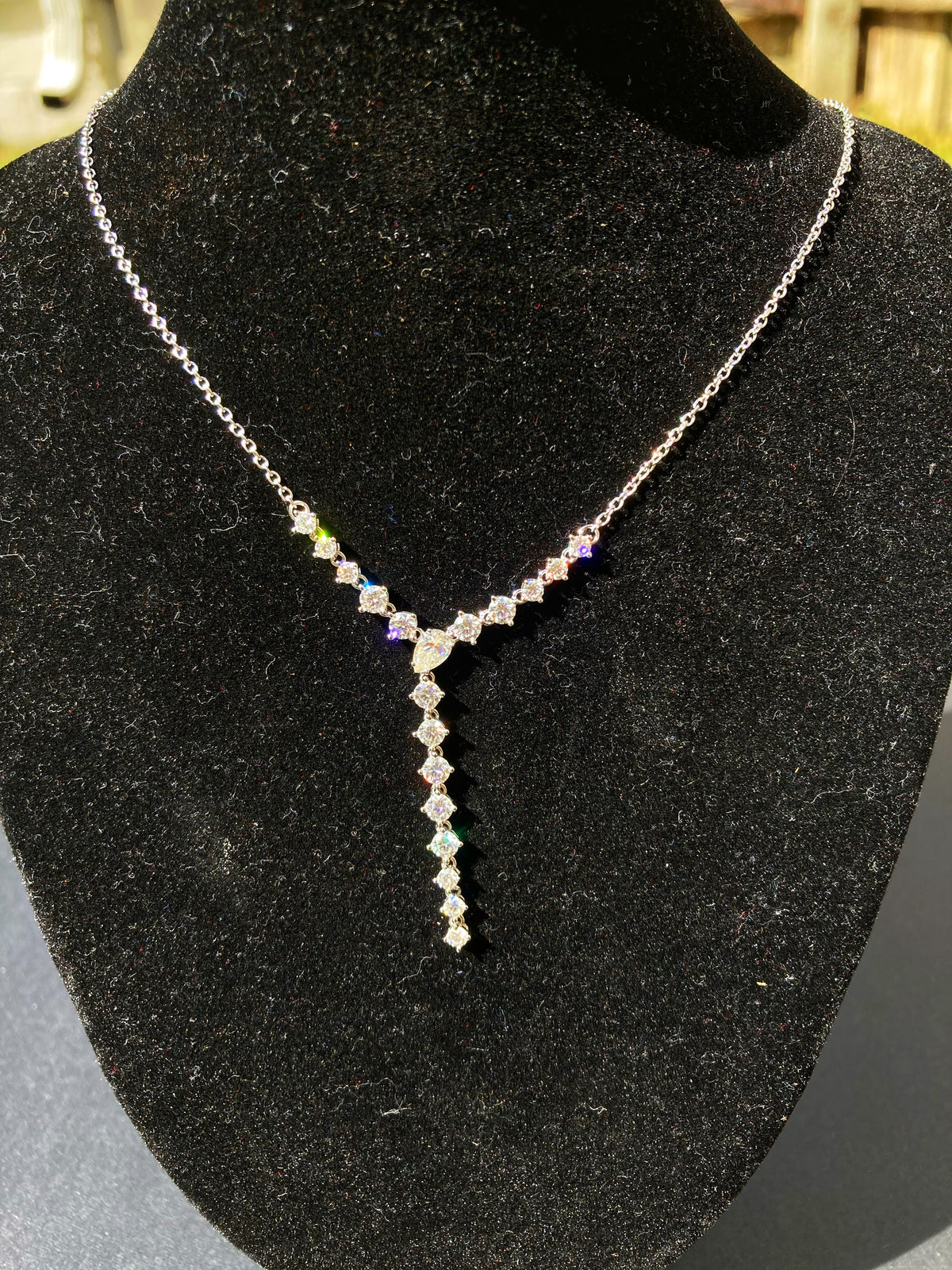 925 Sterling Silver Elegant Moissanite Necklace | GRA Certified Women’s