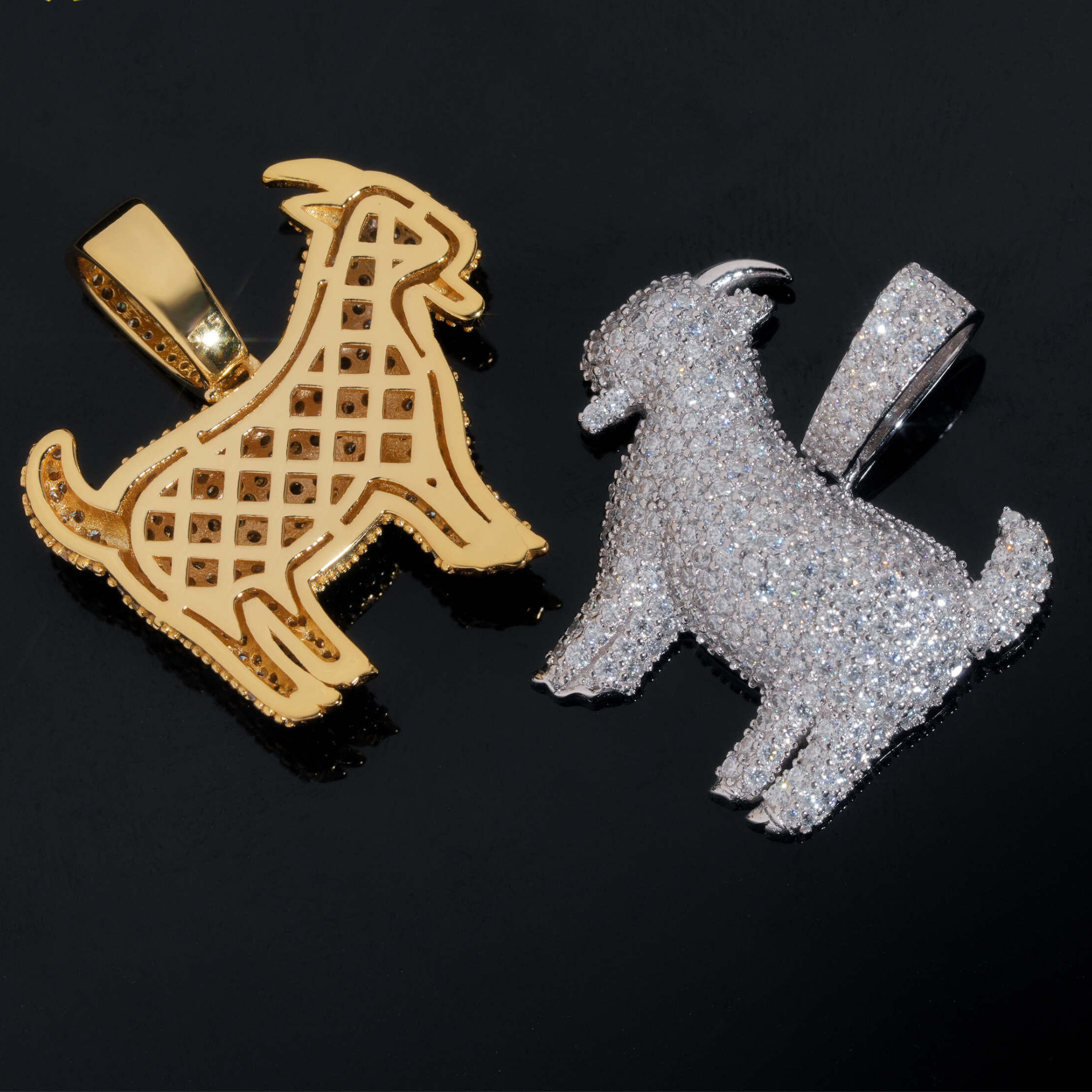 925 Sterling Silver GOAT Pendant | Iced-Out VVS Moissanite GRA Certified