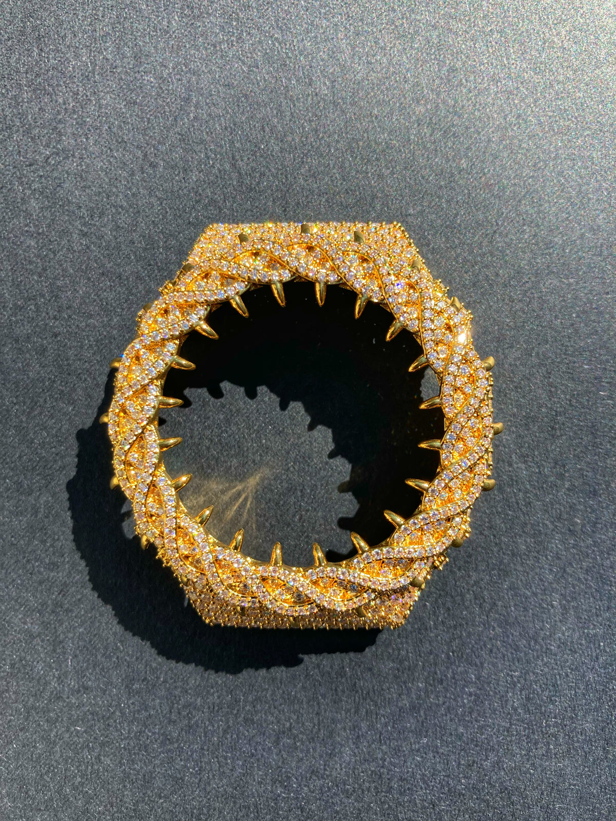 VVS Moissanite Gold Iced-Out Thorn Watch Bezel for GM2100 & GA2100