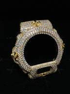 VVS Moissanite Gold Cross Iced-Out Watch Bezel for Dw6900