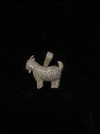 925 Sterling Silver GOAT Pendant | Iced-Out VVS Moissanite GRA Certified