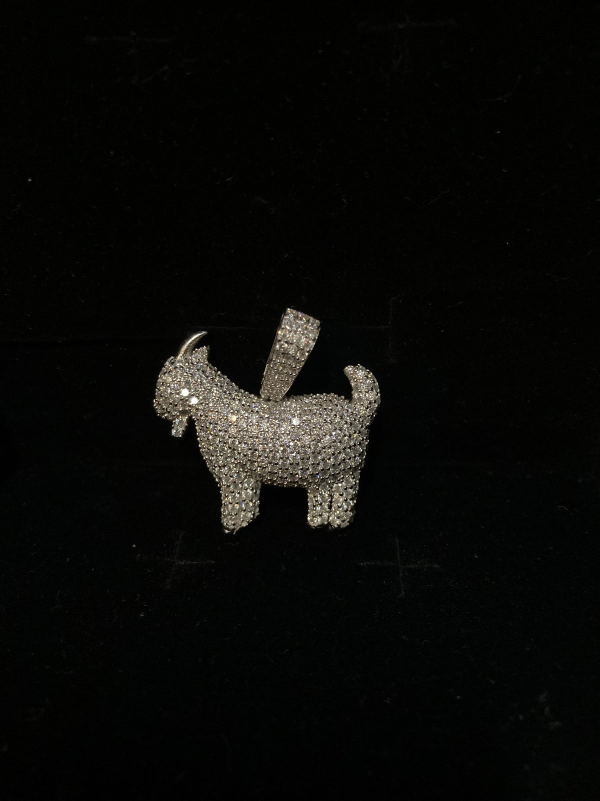 925 Sterling Silver GOAT Pendant | Iced-Out VVS Moissanite GRA Certified