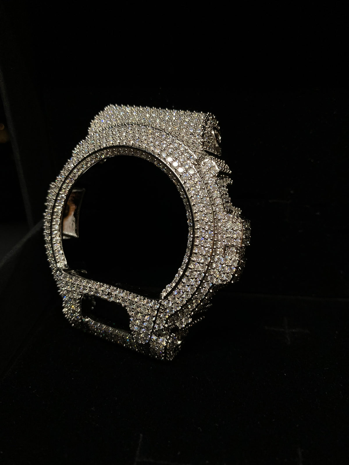VVS Moissanite Silver Iced-Out Watch Bezel for Dw6900