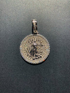 925 Sterling Silver VVS Moissanite Walking Liberty Pendant