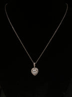 925 Sterling Silver VVS Moissanite Heart Necklace for Women