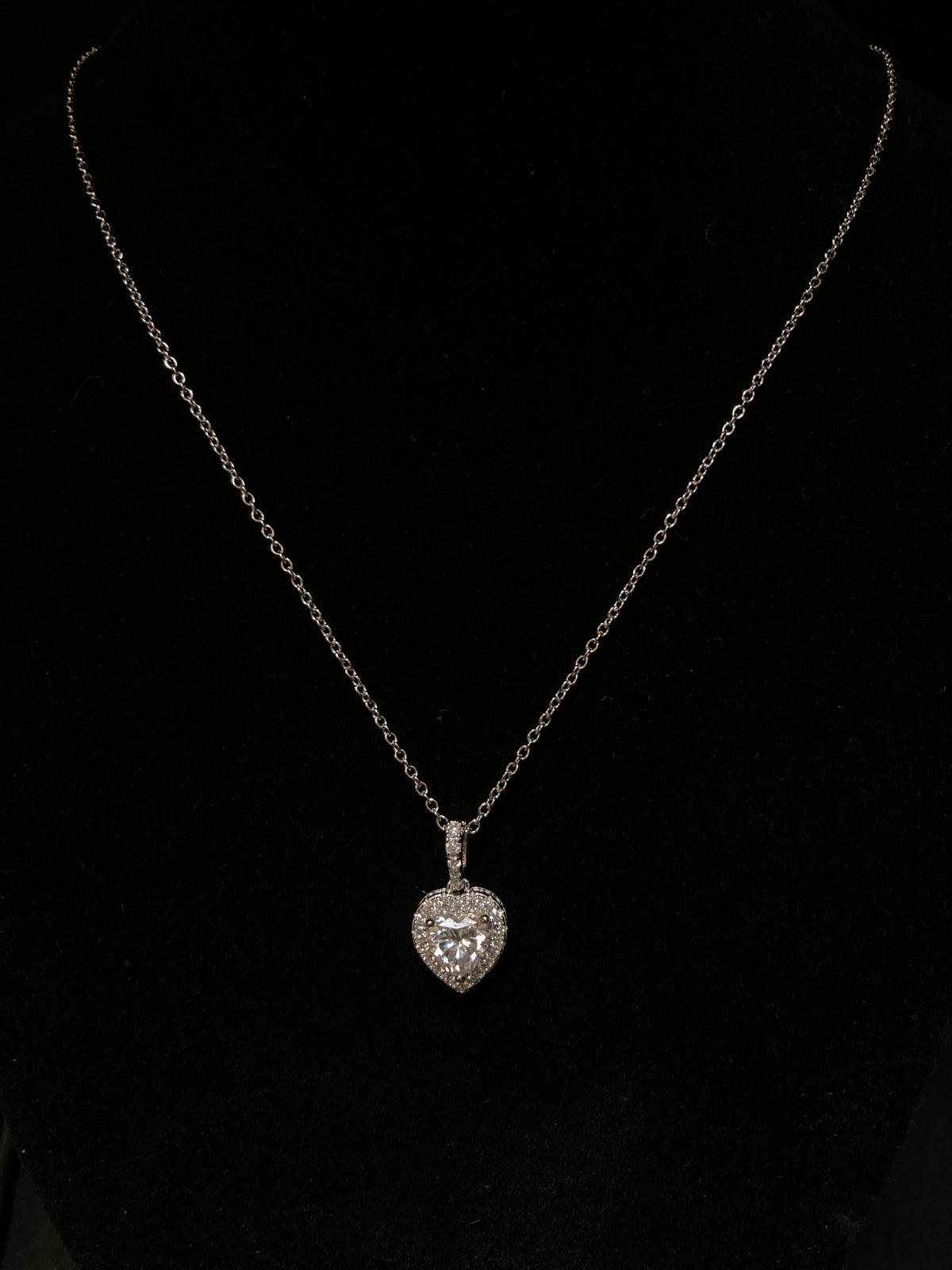 925 Sterling Silver VVS Moissanite Heart Necklace for Women
