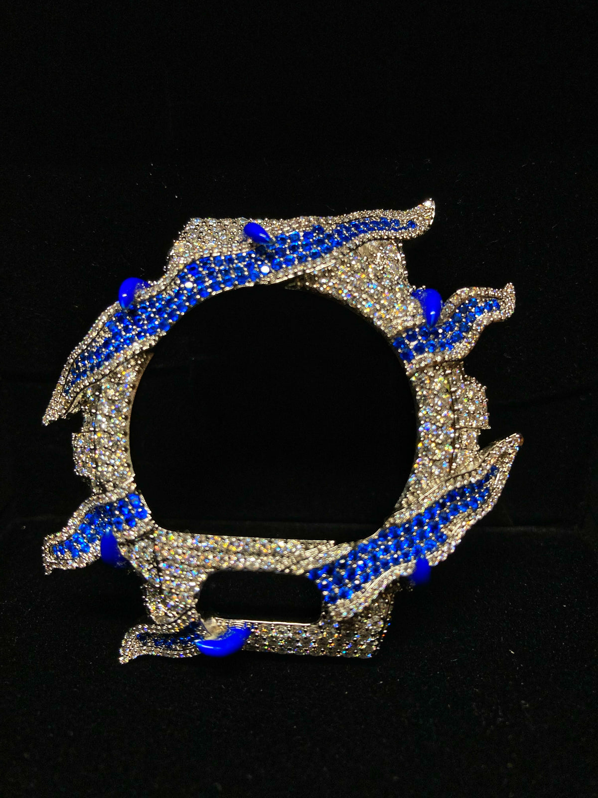 VVS Moissanite Silver and Blue Iced-Out Watch Bezel for Dw6900
