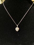 925 Sterling Silver VVS Moissanite Heart Necklace for Women