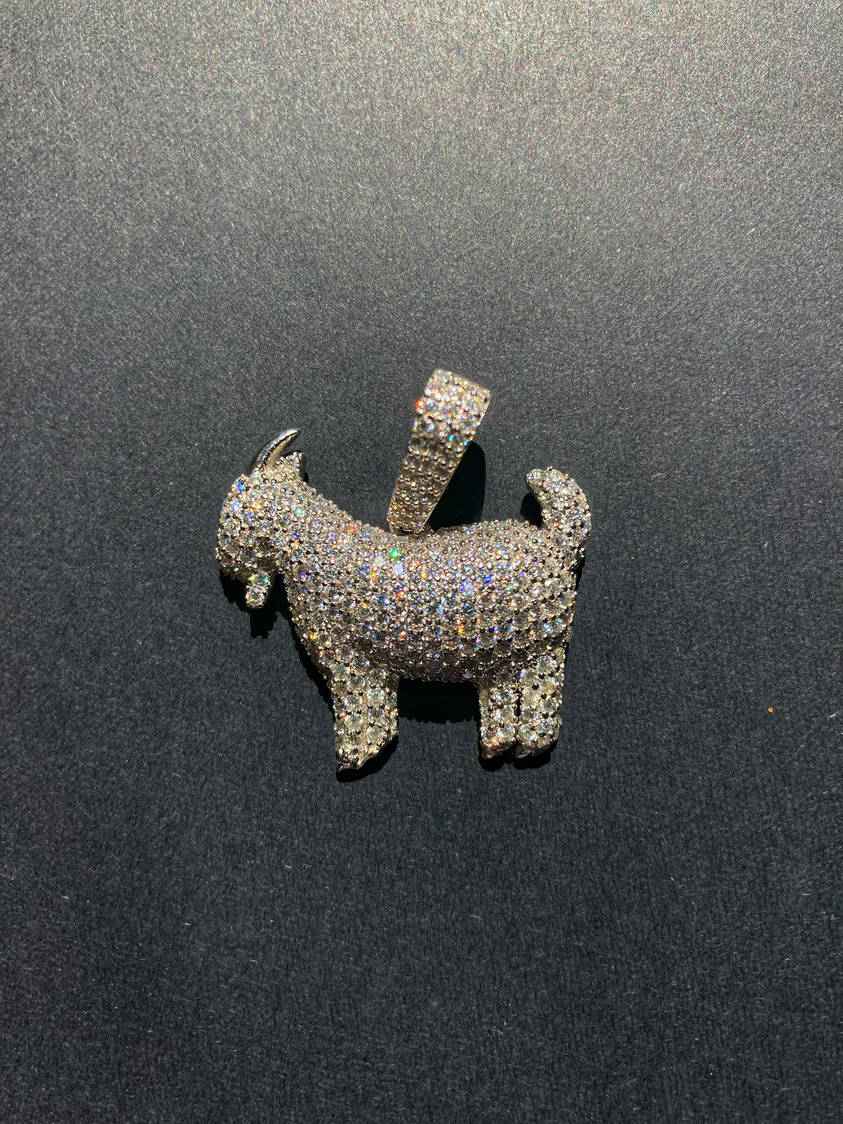 925 Sterling Silver GOAT Pendant | Iced-Out VVS Moissanite GRA Certified