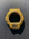 Gold VVS Moissanite Iced-Out G-Shock DW6900 Bezel – Geometric Design