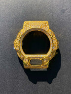 Gold VVS Moissanite Iced-Out G-Shock DW6900 Bezel – Geometric Design