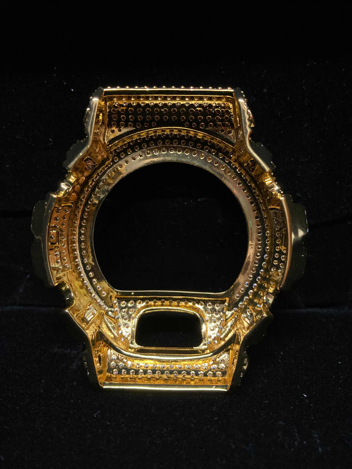 VVS Moissanite Gold Iced-Out Watch Bezel for Dw6900
