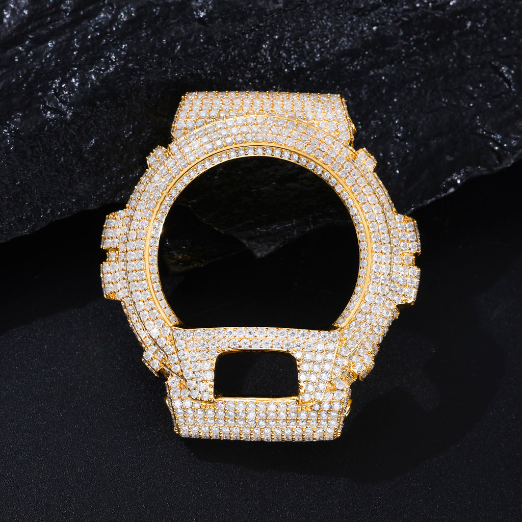 VVS Moissanite Iced-Out Watch Bezel Case for DW6900 | 10K Gold Finish