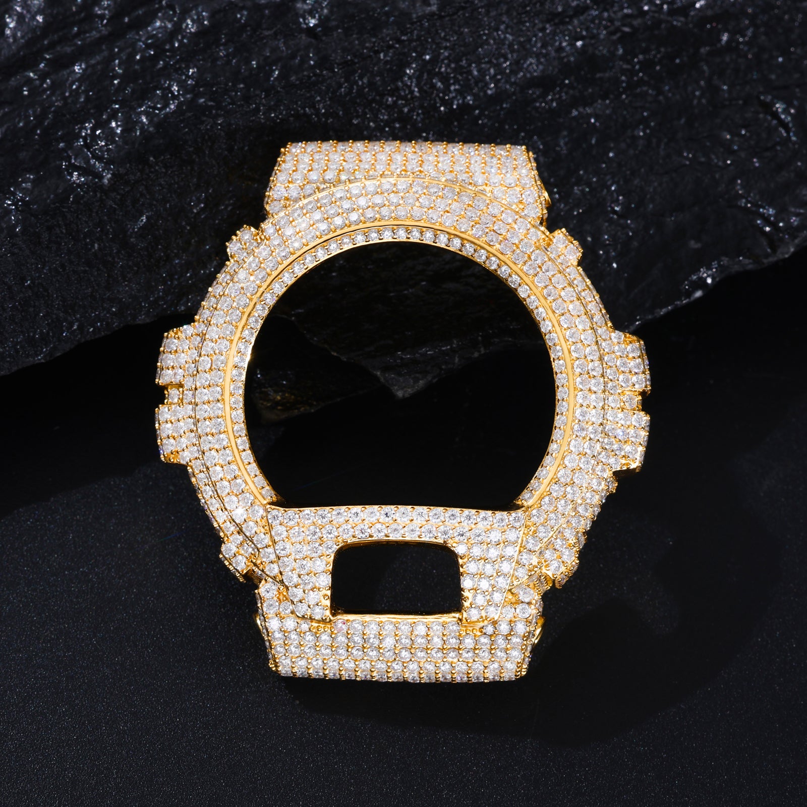 VVS Moissanite Iced-Out Watch Bezel Case for DW6900 | 10K Gold Finish