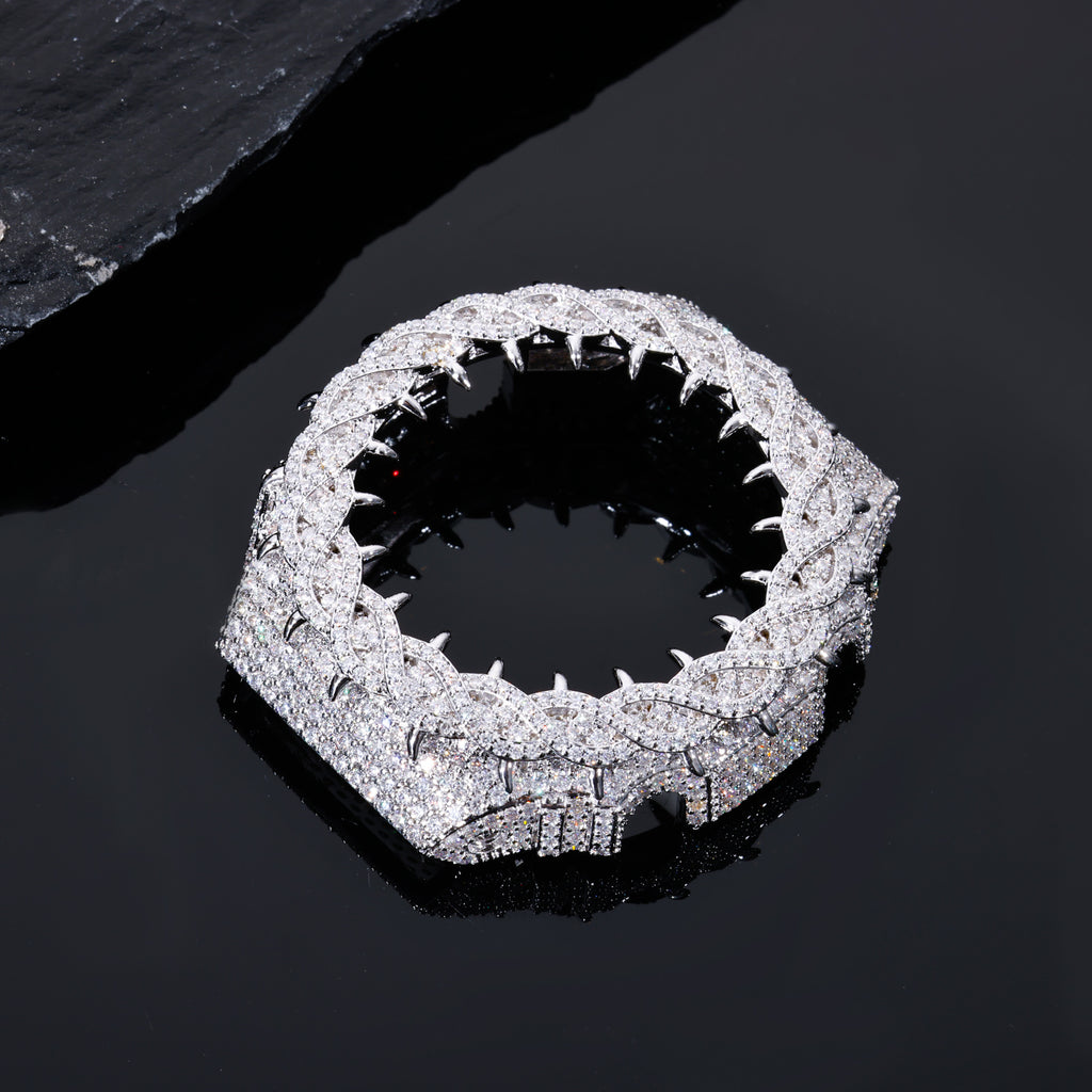 VVS Moissanite Iced-Out Thorn Watch Bezel for GM2100 & GA2100 | 10K Gold Finish