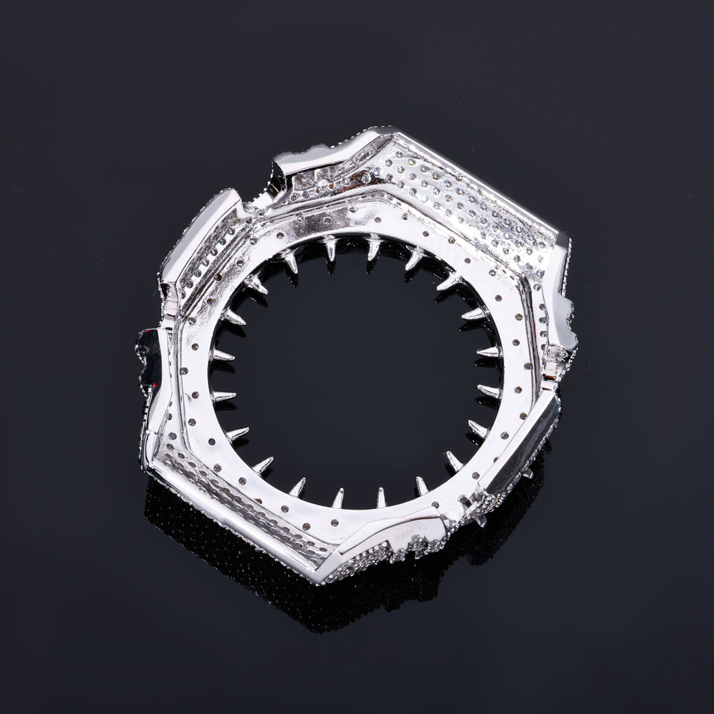 VVS Moissanite Iced-Out Thorn Watch Bezel for GM2100 & GA2100 | 10K Gold Finish