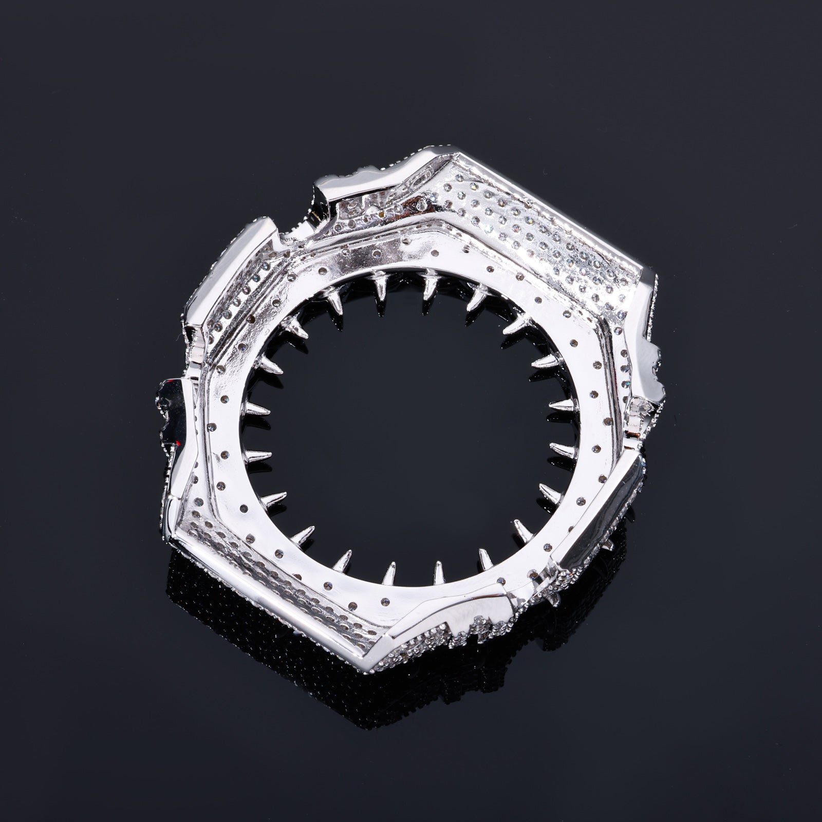 VVS Moissanite Iced-Out Thorn Watch Bezel for GM2100 & GA2100 | 10K Gold Finish