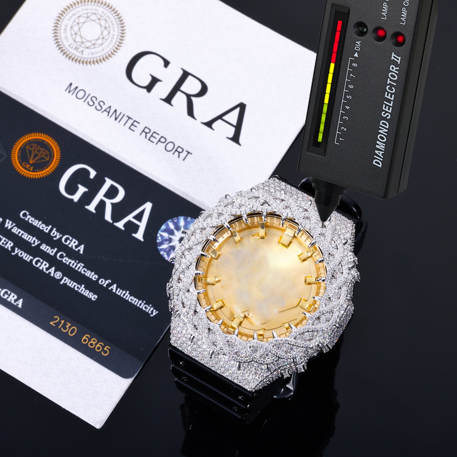 VVS Moissanite Iced-Out Thorn Watch Bezel for GM2100 & GA2100 | 10K Gold Finish