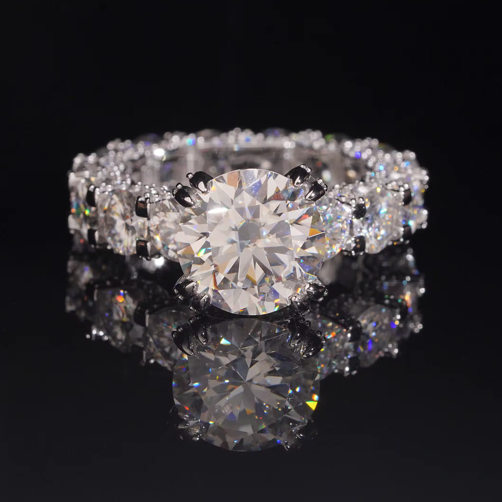 925 Sterling Silver Iced-Out Wedding Ring | 5CT VVS Moissanite
