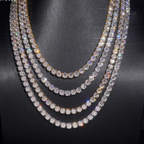 925 Sterling Silver 6.5mm Iced-Out Moissanite Tennis Chain | Fine Jewelry