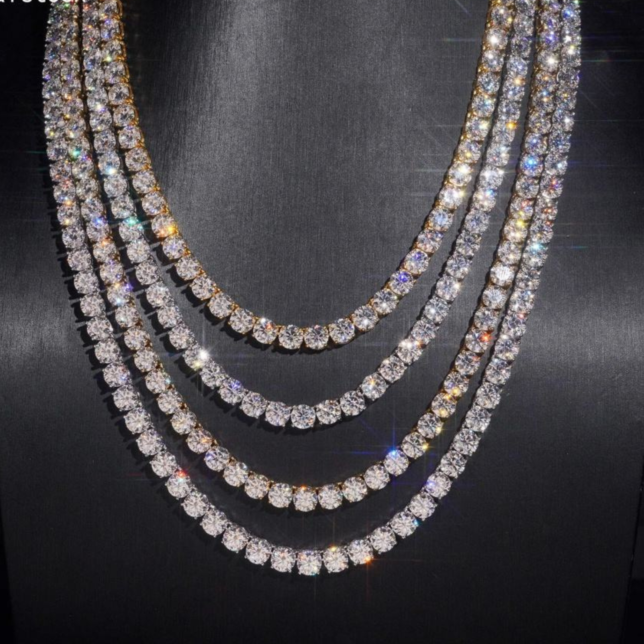 925 Sterling Silver 6.5mm Iced-Out Moissanite Tennis Chain | Fine Jewelry