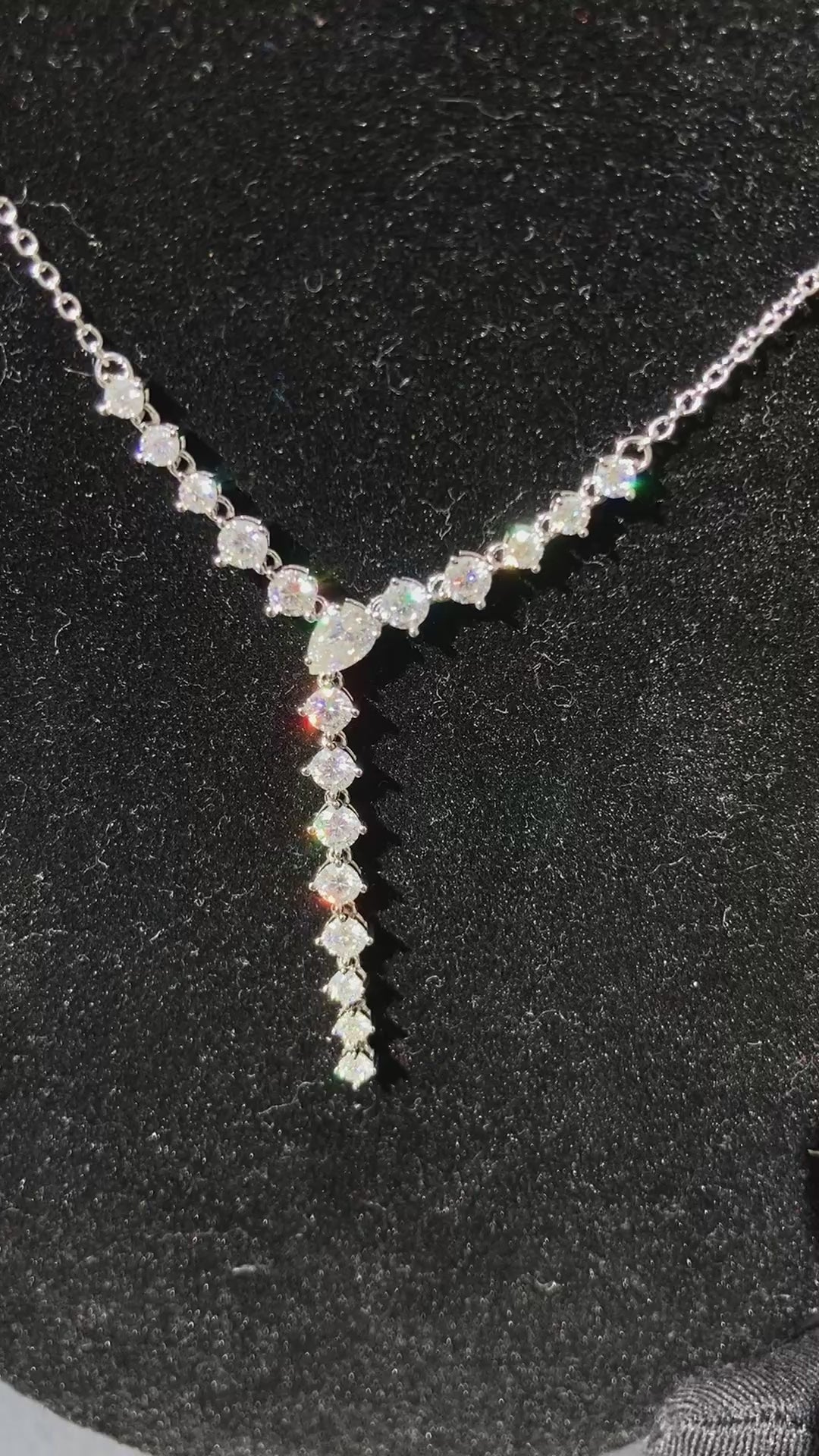 925 Sterling Silver Elegant Moissanite Necklace | GRA Certified Women’s