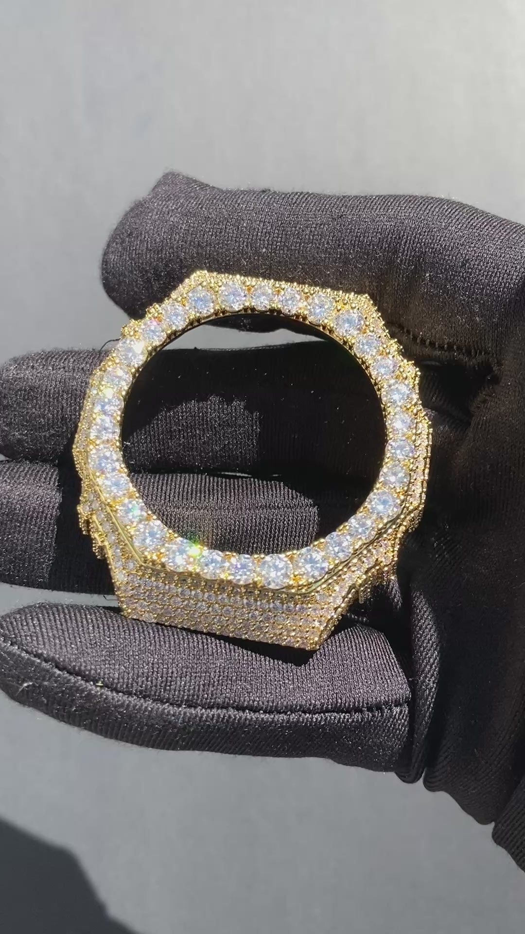 VVS Moissanite Gold Iced-Out Watch Bezel for GM2100 & GA2100