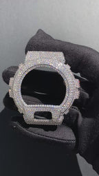 VVS Moissanite Silver Iced-Out Watch Bezel for Dw6900