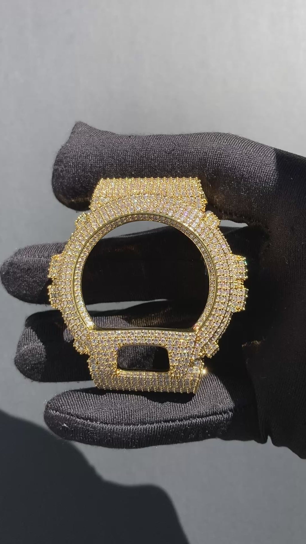 VVS Moissanite Gold Iced-Out Watch Bezel for Dw6900